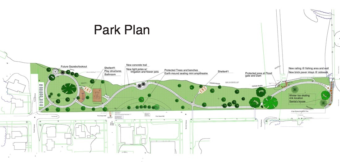 Plan of Kohlmann Park, Waverly, Iowa