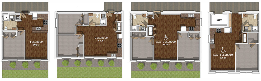 Red Cedar Apartments, senior living, Waverly, Iowa, unit floor plans